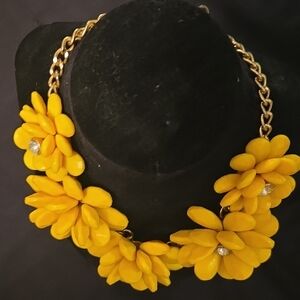 Bold Yellow Floral Necklace